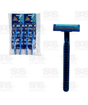 Aparelho De Barbear Descartável Com 2 Lâminas Azul Cartela Com 24 Unidades