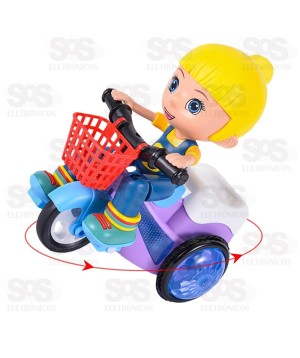 Ciclista Com Luzes e Som Com Giro de 360 Graus Toy King TK-2370