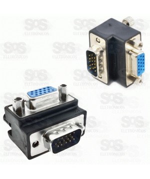 Adaptador VGA L Macho E Fêmea Unitário 90 graus