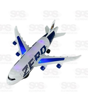 Avião Infantil Bate e Volta Com Luzes e Sons TK-AB2908