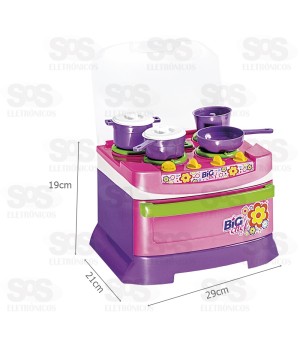 Mini Fogão Infantil Big Chef Com Acessórios Poliplac 5542