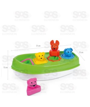 Barco Arca Didática Colorida Com Bichinhos Na Solapa