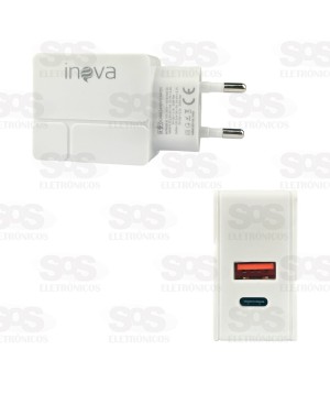 Fonte de Parede Carregador Rápido Iphone 20W+25W Inova CAR-3270A