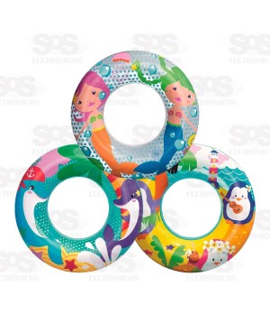 Boia Inflável Circular Estampas Divertidas 70CM Caerus CRS-1947