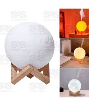 Difusor Umidificador de Ar Lua Com LED 1600ML B-Max BM052