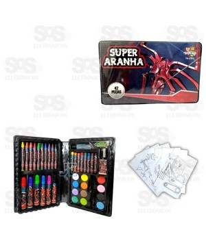 Kit Maleta De Pintura 42 Peças Super Aranha Toy King TK-CR11