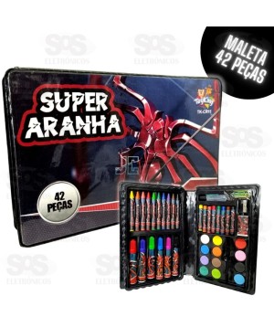 Kit Maleta De Pintura 42 Peças Super Aranha Toy King TK-CR11