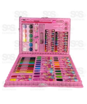 Kit Maleta De Pintura 86 Peças Baby Angelina Toy King TK-CR14