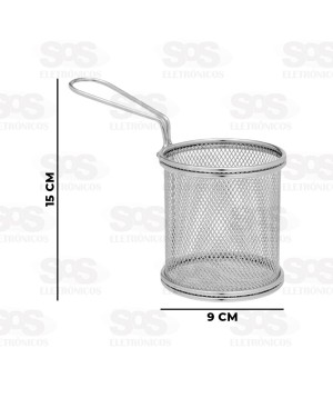 Mini Cesta Para Frituras Aço Inox 15x9CM Unitário Caerus CRS-1536