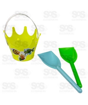 Mini Balde de Praia Coroa 3 Peças Mini Toys 6034