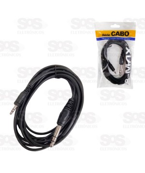 Cabo P2 Para P10 Estéreo 3 Metros B-Max 8401 XC-P2XP10-3M