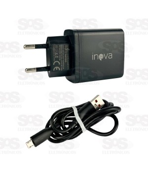 Carregador Rápido 20W Com Cabo Micro V8 Inova CAR-3278S