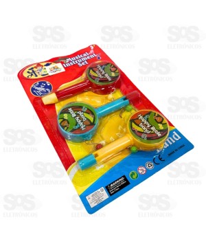 Instrumento Infantil Cabulete 3 Peças Toy King TK-AB5104