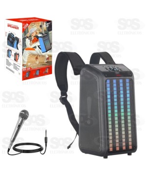 Caixa De Som Mochila Amplificada 300W Karaôke NDR-Q69