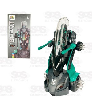 Carro Robô Bate e Volta Com Sons e Luzes Toy King TK-AB3569