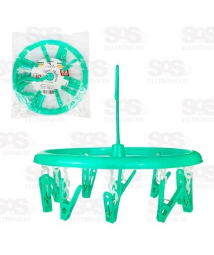 Mini Varal Multiuso Com 10 Prendedores Caerus CRS-1866