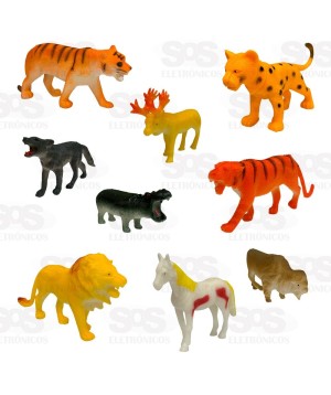 Kit Animais Selvagens Com 8 Peças Toy King TK-AB4033