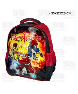 Mochila Média Infantil 3 Bolsos Estampas Descoladas Variadas FUC40