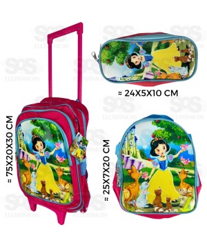 Mochila Infantil GG Com Estojo e Lancheira Princesa FUK343