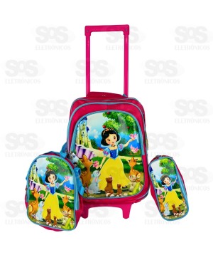 Mochila Infantil GG Com Estojo e Lancheira Princesa FUK343