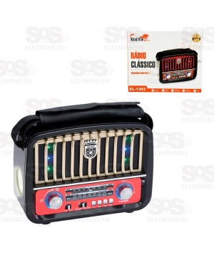 Rádio Retrô 3 Bandas Com Lanterna Eletro Mex EL-1303