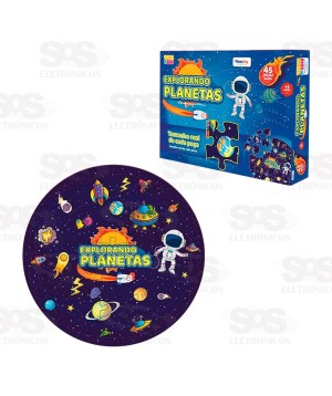Quebra-Cabeça Explorando Os Planetas 45 Peças Homeplay 5008