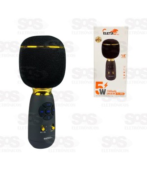 Microfone Sem Fio 5W Karaokê Eletromex EL-5002