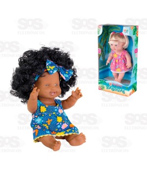 Boneca Meninas Brasileiras Negra 33CM Milk 643