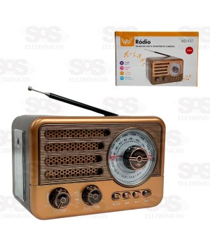 Rádio Retrô 3 Bandas Com Lanterna 5W Altomex AD-137