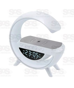 Luminária G Com Relógio Caixa De Som E Indução BT-3401