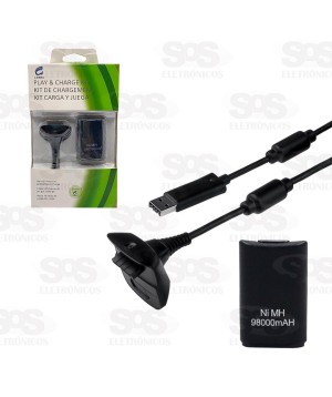 Cabo Carregador e Bateria Para Xbox 360 LIQ-8360 BN-007-2 AL-036