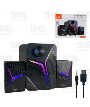Caixa de Som Multimídia Gamer Desktop Com LED RGD Altomex AL-3865
