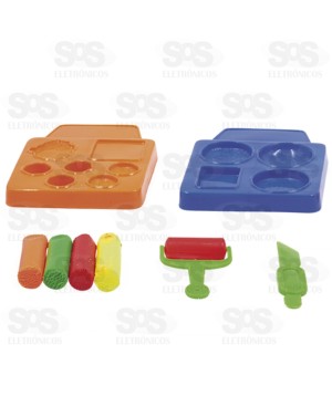 Kit Massinha De Modelar Com Forminhas 11 Moldes Pica Pau PI3231
