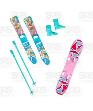 Boneca Esquiadora Fashion Articulada Pica Pau PI4426