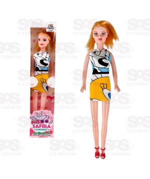 Boneca Articulada Safira Fashionista Colecionável Toy King TK-1939