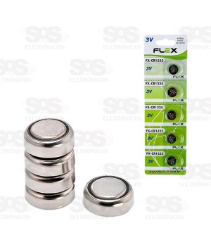 Bateria Botão CR1225 3V 5 Unidades Flex FX-CR1225
