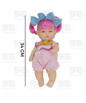 Boneca Ninive Cabelo Rosa Nova Toys 1158