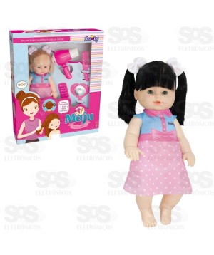 Boneca Maju Cabelo Preto Beauty Salon Nova Toys 1157