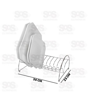 Organizador e Secador de Pratos Aço Cromado 1807