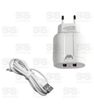 Carregador Rápido 2 USB 5.1A Com Cabo Micro USB V8 Altomex AL-9087-V8
