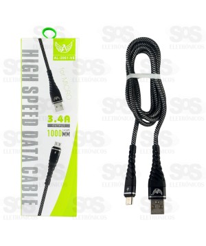 Cabo De Dados Micro USB V8 3.4A 1 Metro Altomex AL-2061-V8