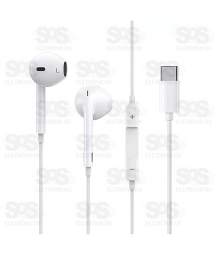 Fone De Ouvido Com Microfone Type C Eletromex EL-1407-TY