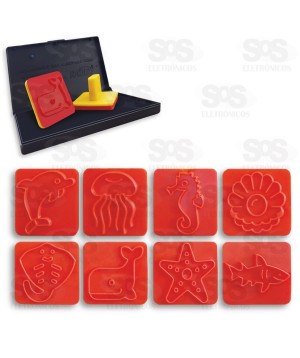 Carimbos Fundo do Mar Com 6 Giz de Cera NIg 0131