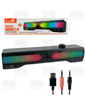 Caixa de Som Multimídia Com LED 6W In/Out Torre Eletromex EL-6002