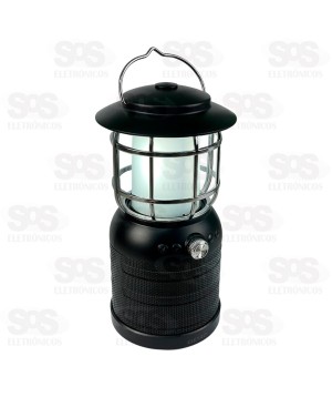 Lampião Caixa De Som 30W Com Microfone Eletromex EL-1029