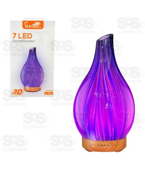 Difusor Umidificador De Ar 3D Pétala Com LED Eletromex EL-5503