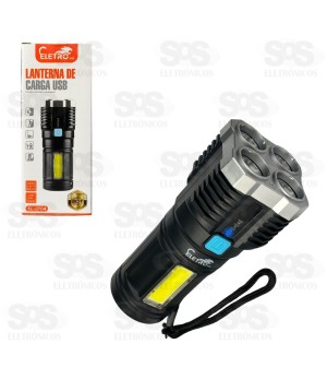 Lanterna De LED Recarregável Com Indicador De Bateria Eletromex EL-2704