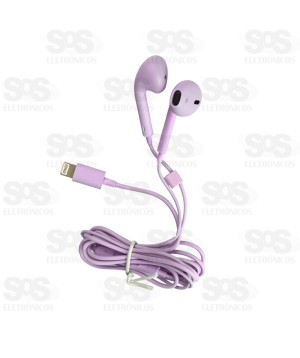 Fone De Ouvido Com Microfone Iphone Colorido Soft Eletromex EL-1409-5G