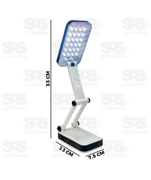 Luminária de Mesa Recarregável Dobrável Eletromex EL-2707