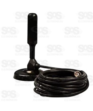 Antena Digital HDTV Base Com Imã 4,3 Metros AZ-3003
